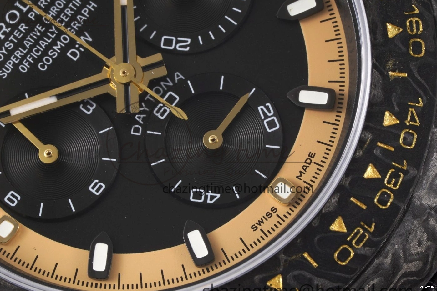 and Daytona Bezel Edition A7750 Black Gold DIWF Nylon Case DIW Carbon Black on Strap Dial 0117